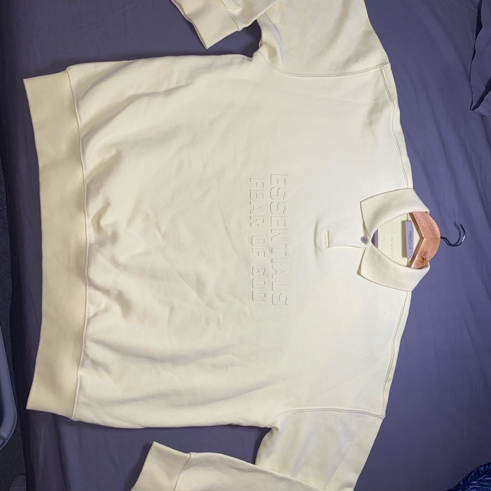 Fear of God Essentials Cream Collared Pullover
